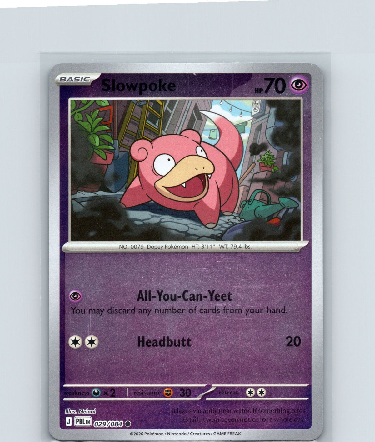 Slowpoke Reverse Holo Common ME05: Pitch Black 029/084 NM