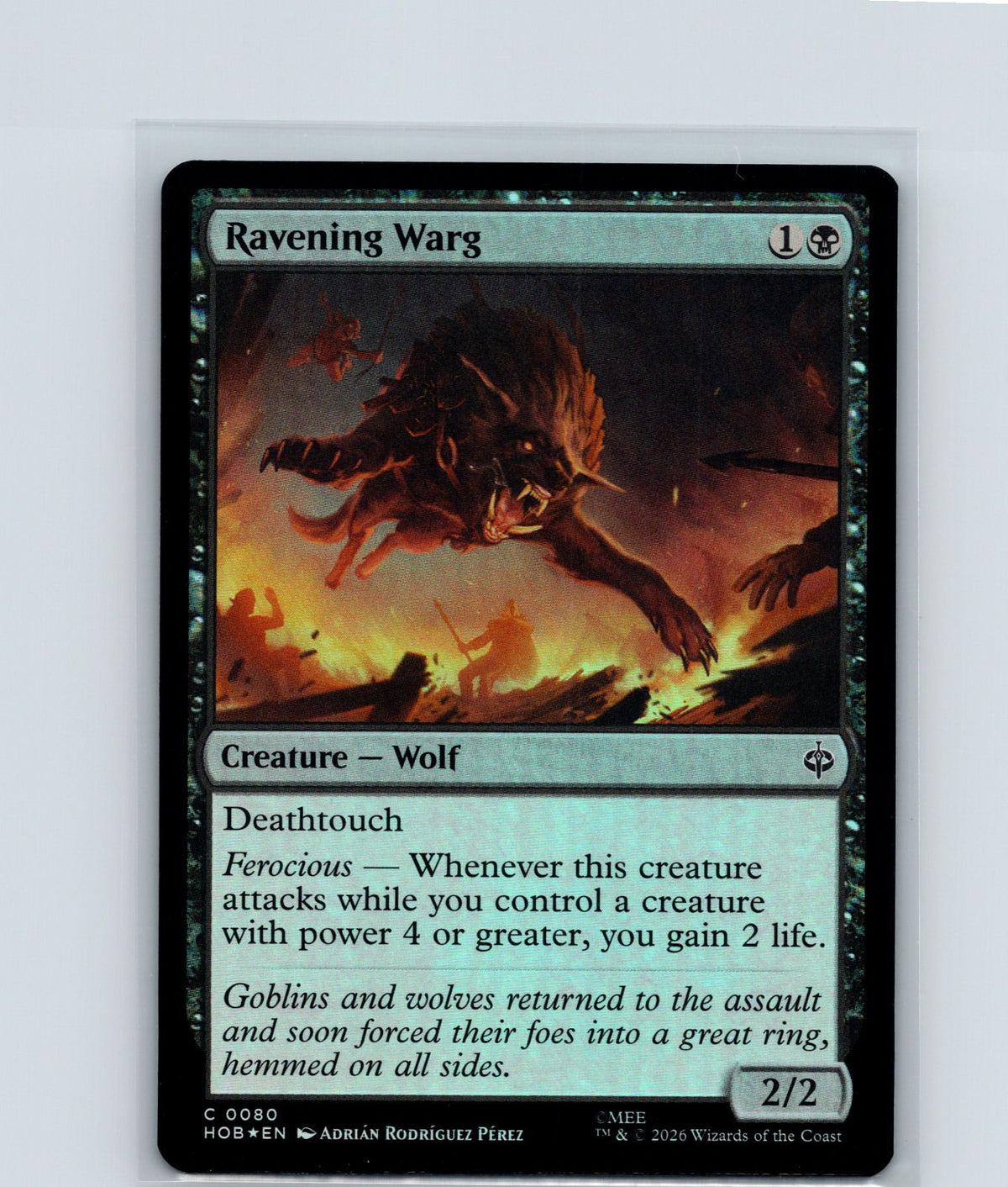 Ravening Warg Foil C The Hobbit 80 NM