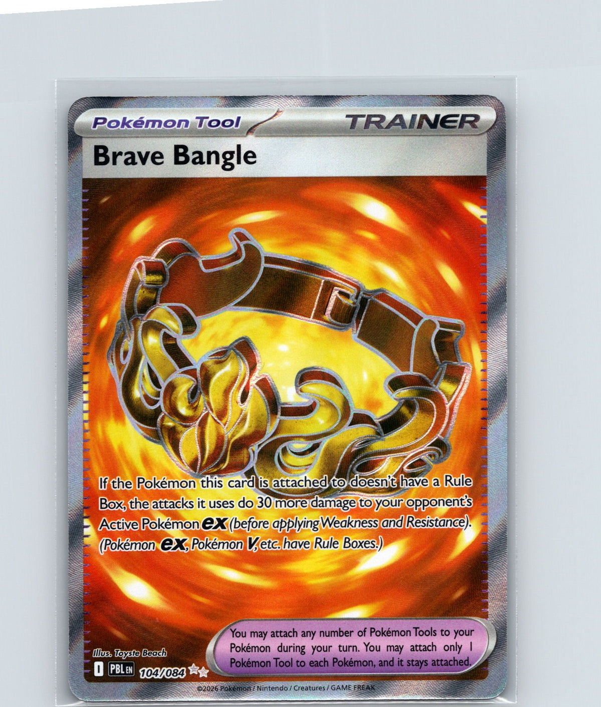 Brave Bangle Holo Ultra Rare ME05: Pitch Black 104/084 NM