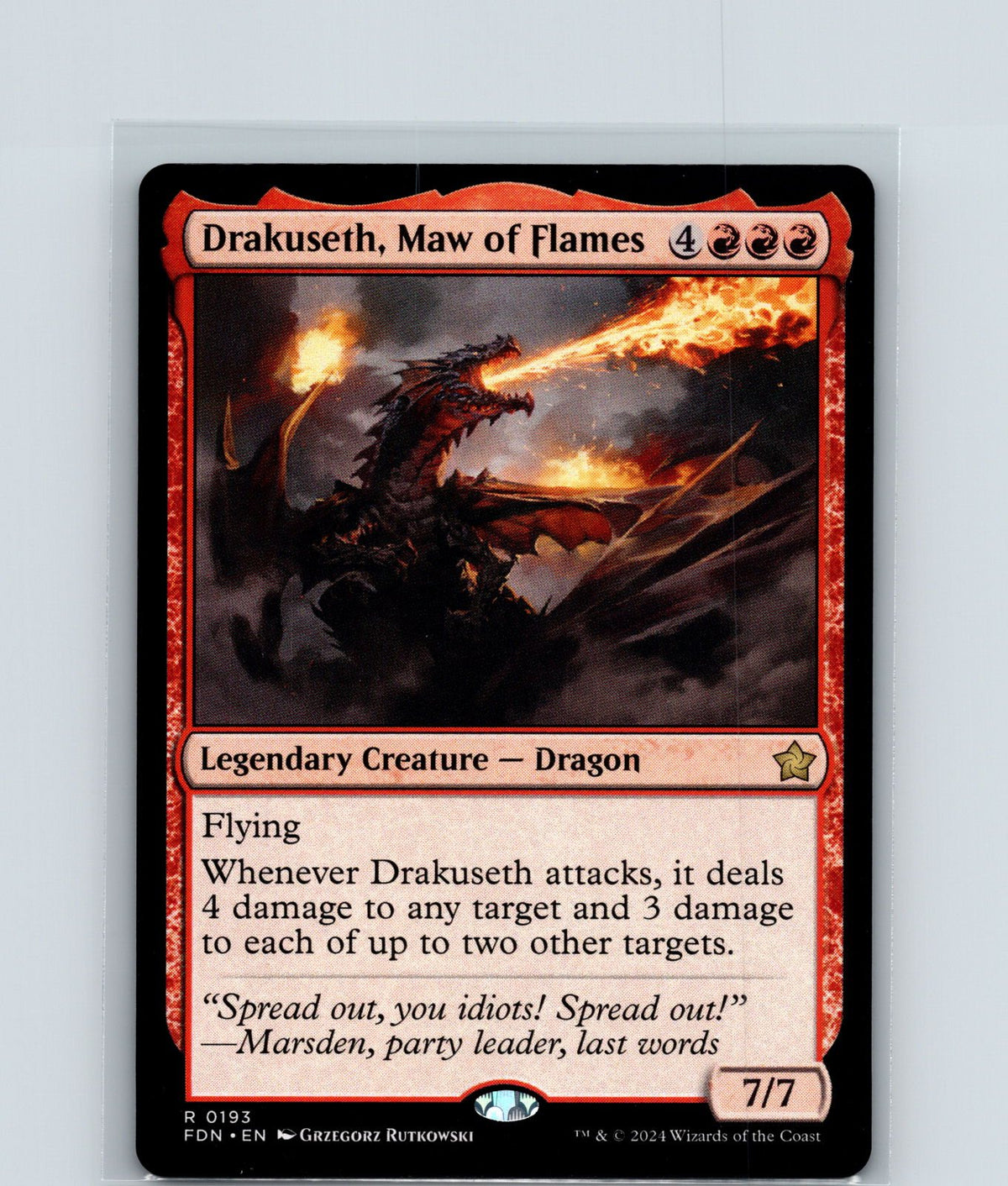 Drakuseth, Maw of Flames R Foundations 193 NM