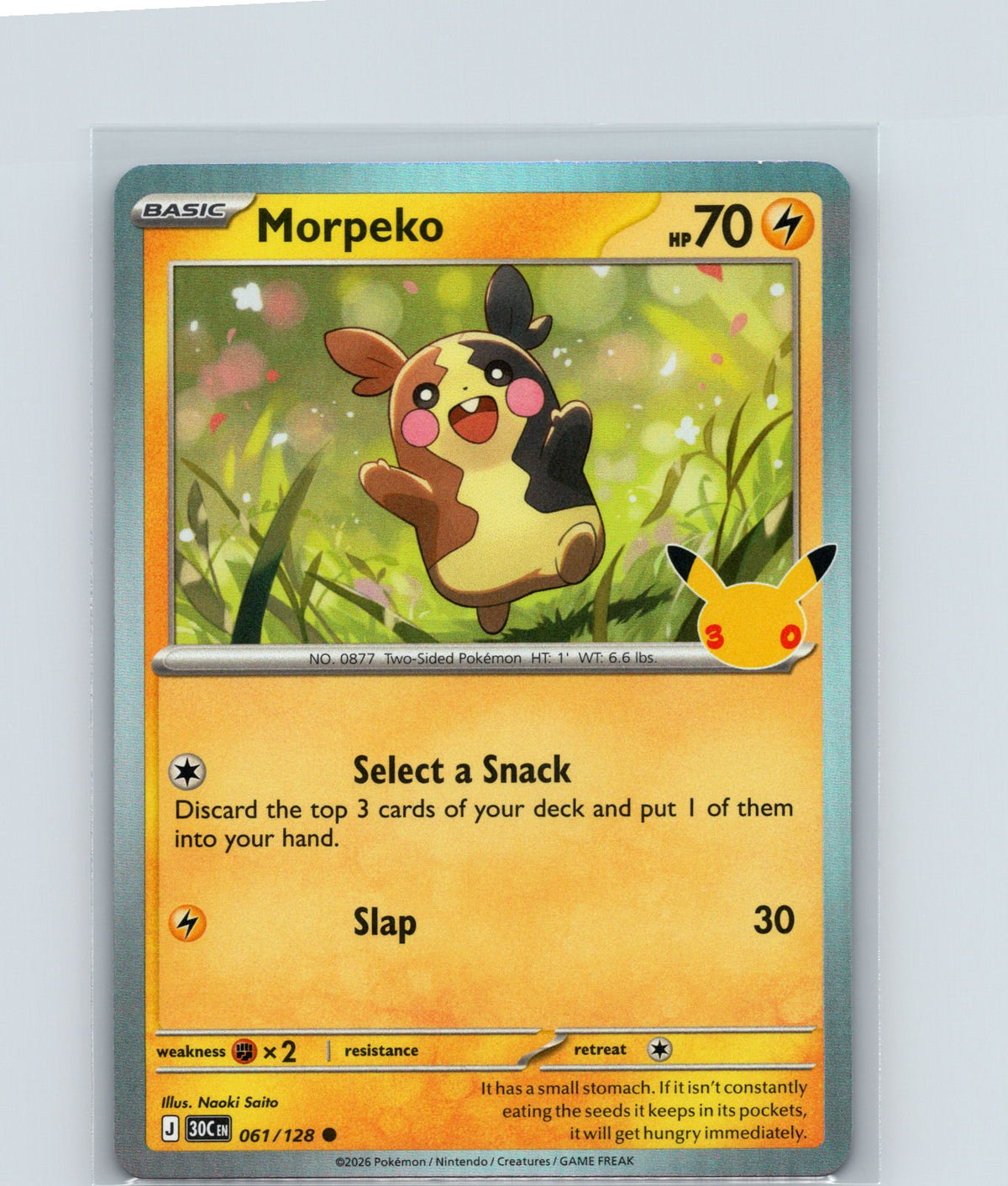 Morpeko Holo Common ME: 30th Celebration 061/128 NM