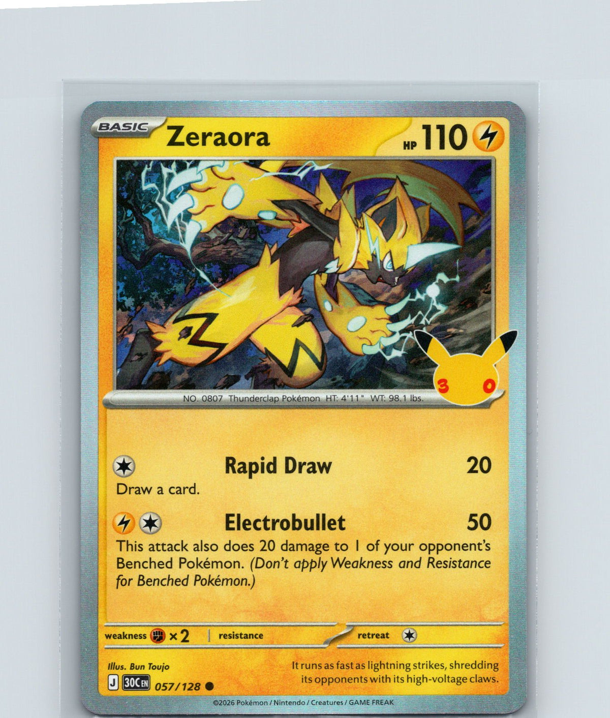 Zeraora Common ME: 30th Celebration 057/128 NM