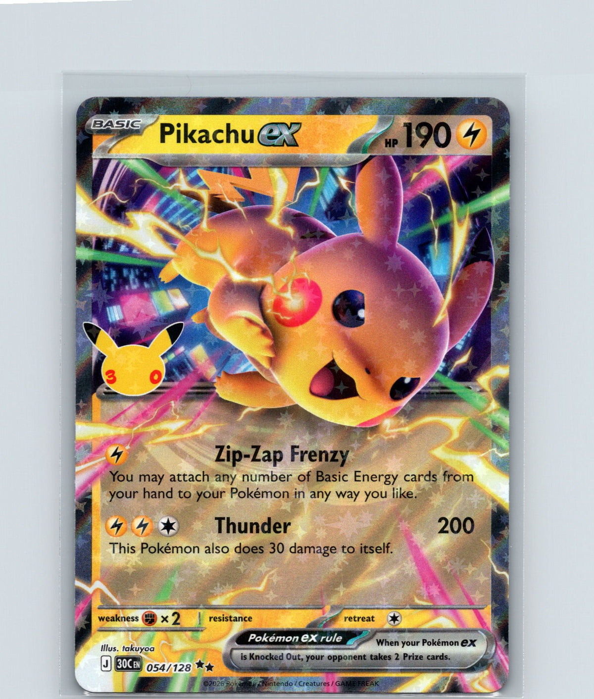 Pikachu ex Double Rare ME: 30th Celebration 054/128 NM
