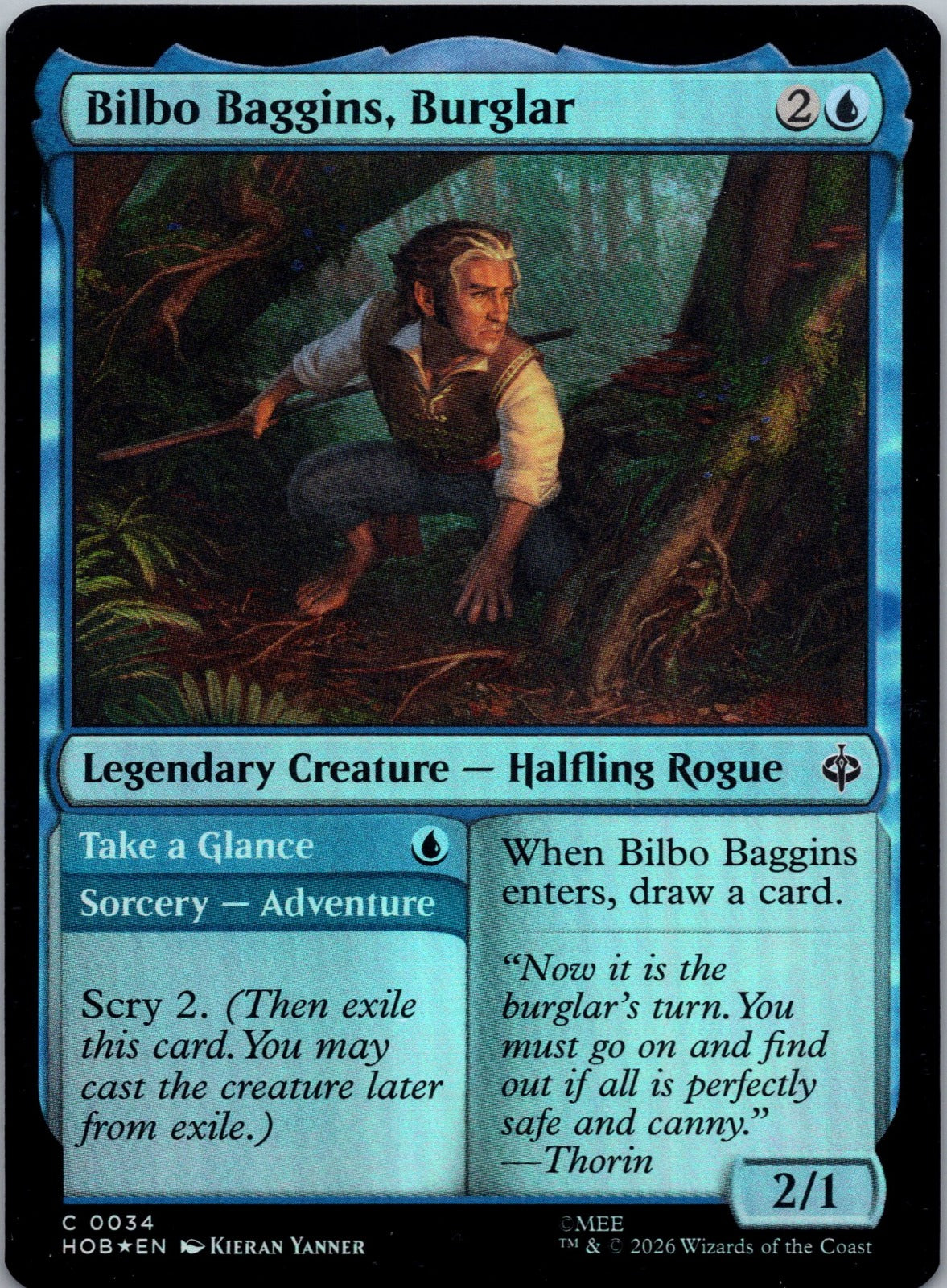 Bilbo Baggins, Burglar Foil C The Hobbit 34 NM