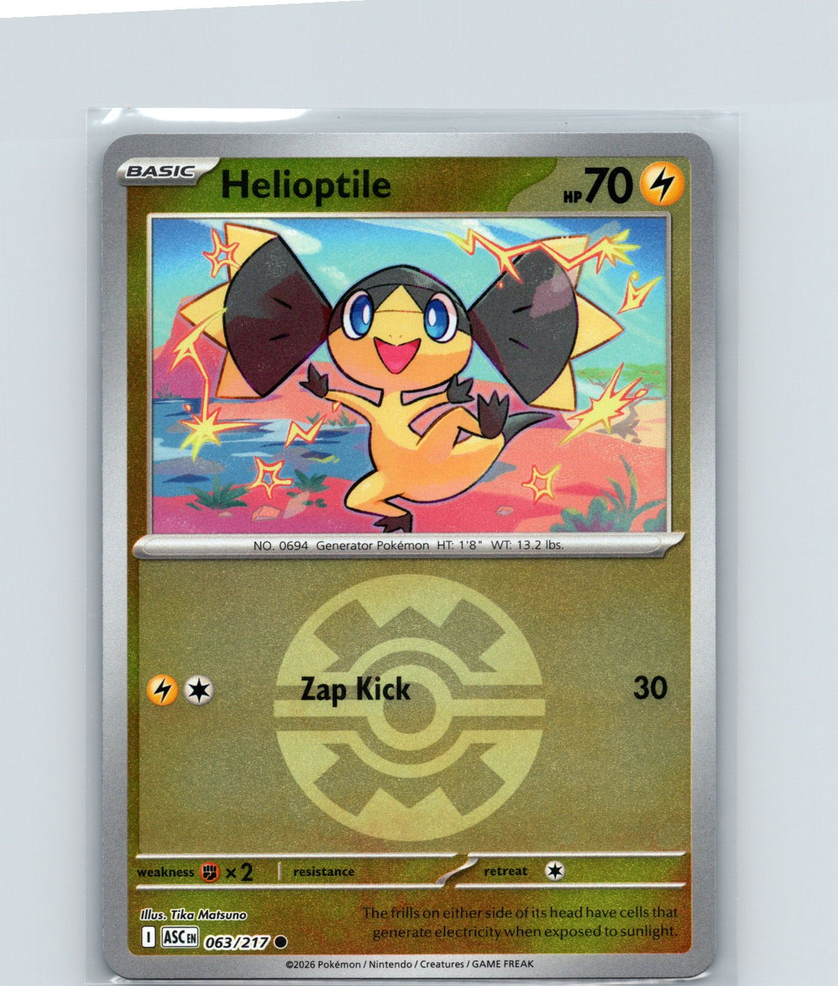 Helioptile (Quick Ball) Reverse Holo Common ME: Ascended Heroes 063/217 NM