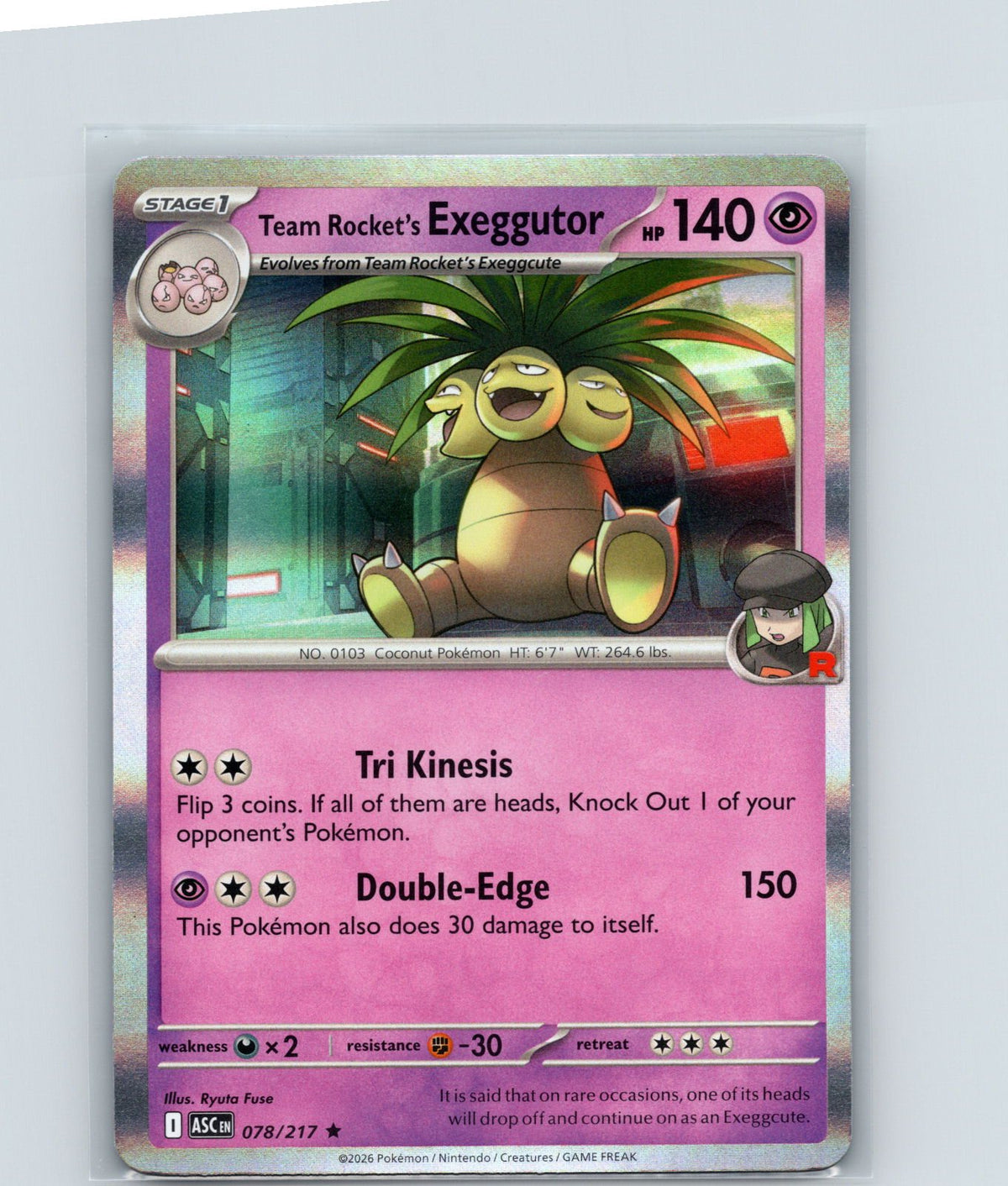 Team Rocket's Exeggutor Holo Rare ME: Ascended Heroes 078/217 NM