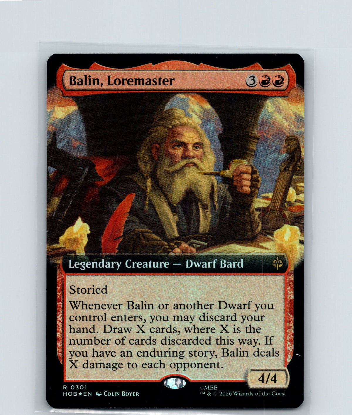 Balin, Loremaster (Extended Art) Foil R The Hobbit 301 NM