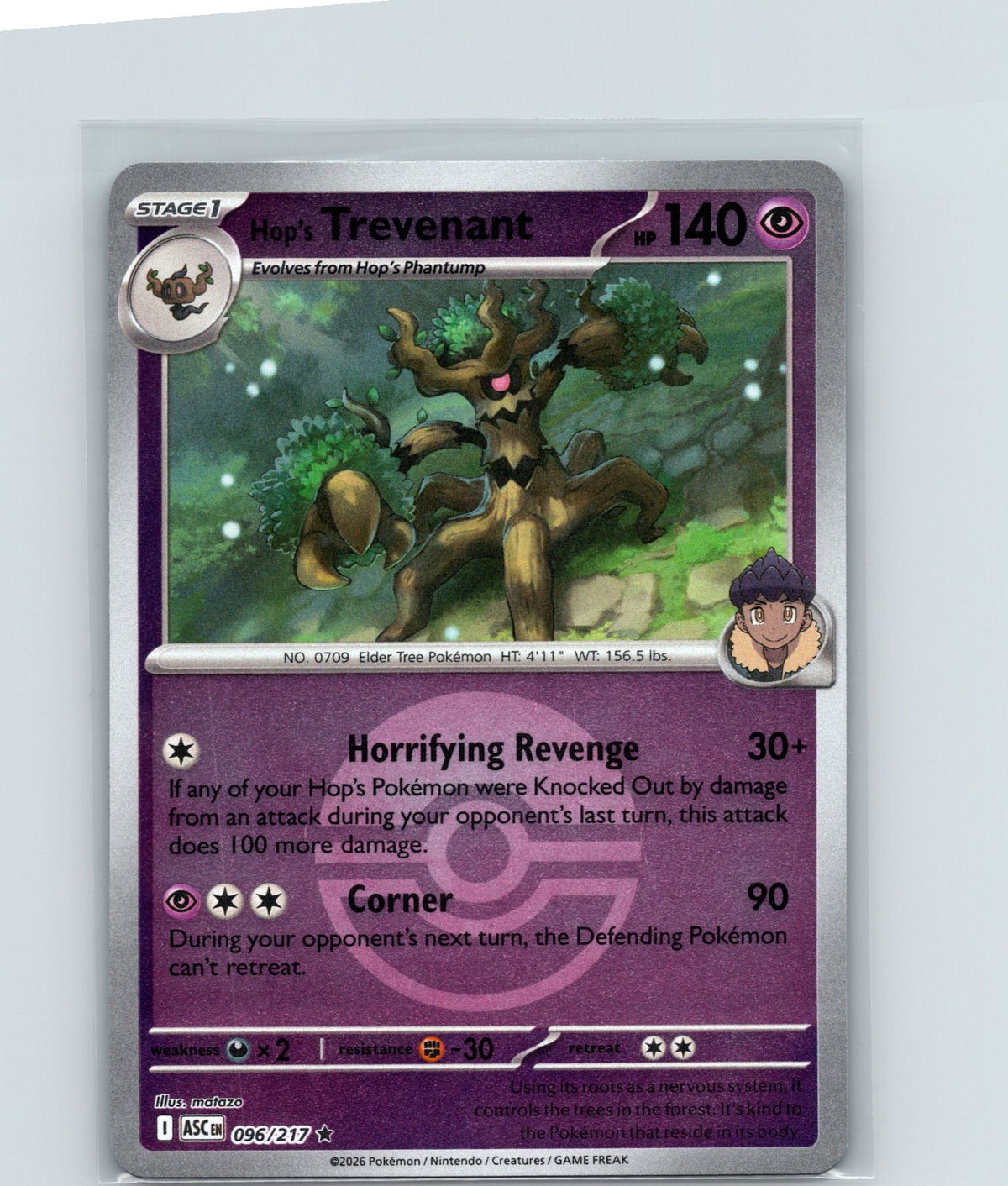 Hop's Trevenant (Poke Ball) Reverse Holo Rare ME: Ascended Heroes 096/217 NM