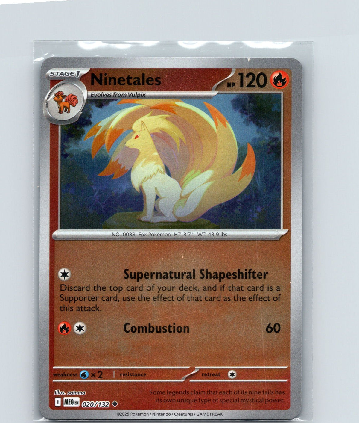 Ninetales Reverse Holo Uncommon ME01: Mega Evolution 020/132 NM