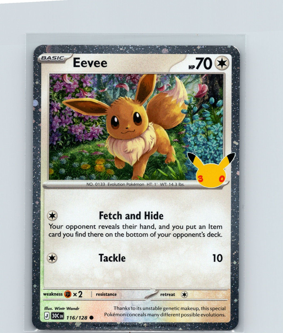 Eevee Common ME: 30th Celebration 116/128 NM