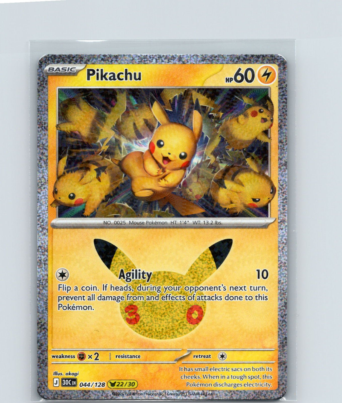 Pikachu Pikachu Rare ME: 30th Celebration 044/128 NM
