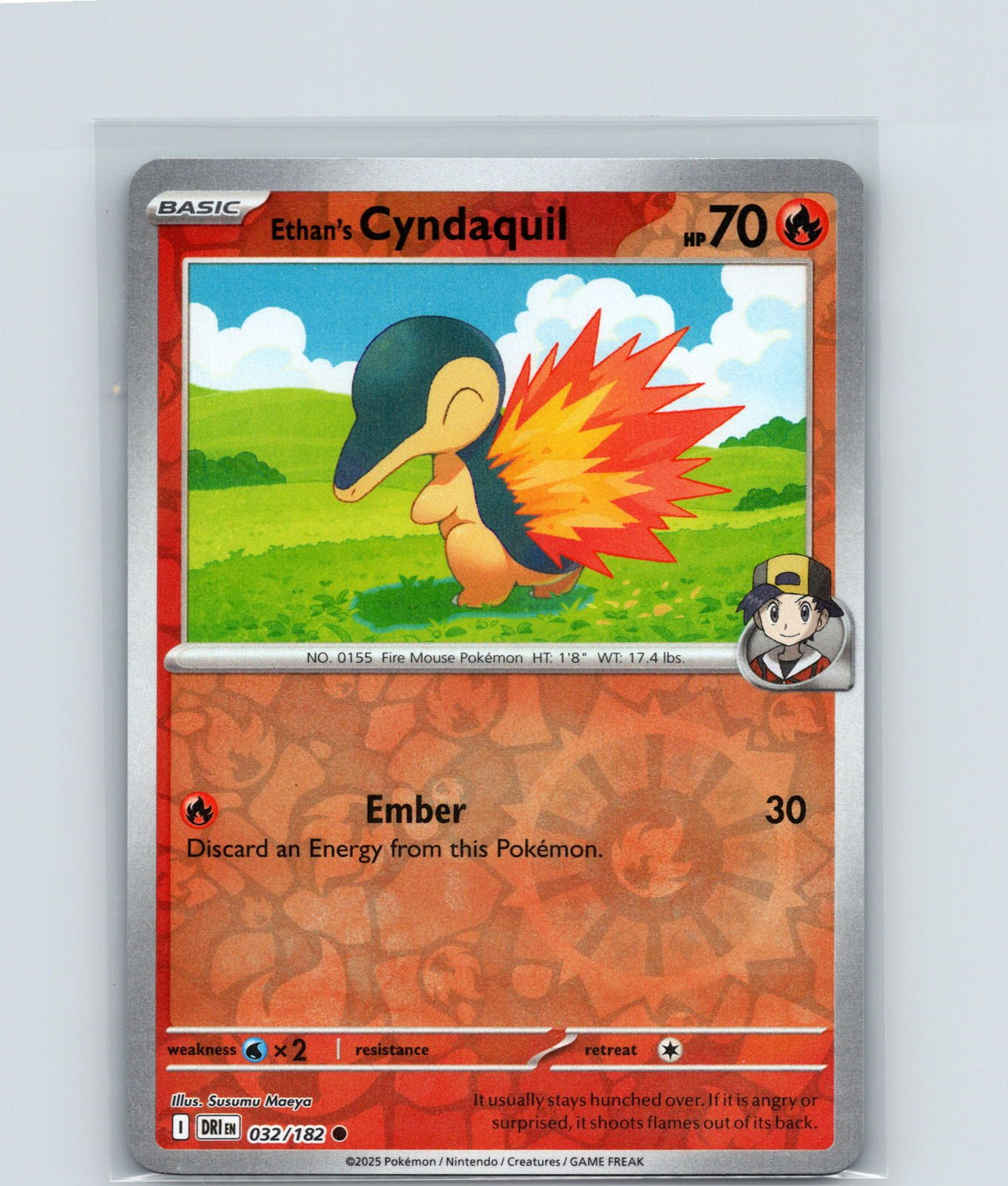 Ethan's Cyndaquil Reverse Holo Common SV10: Destined Rivals 032/182 NM