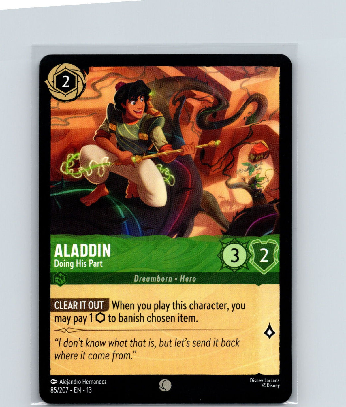 Aladdin - Doing His Part Common Attack of the Vine! 85/207 NM