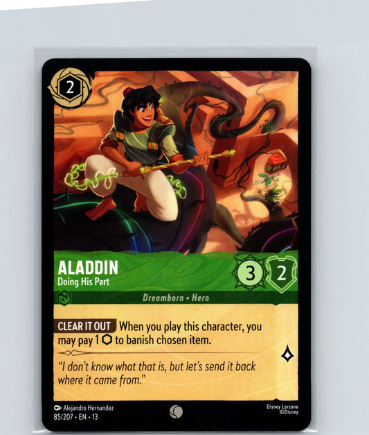 Aladdin - Doing His Part Common Attack of the Vine! 85/207 NM