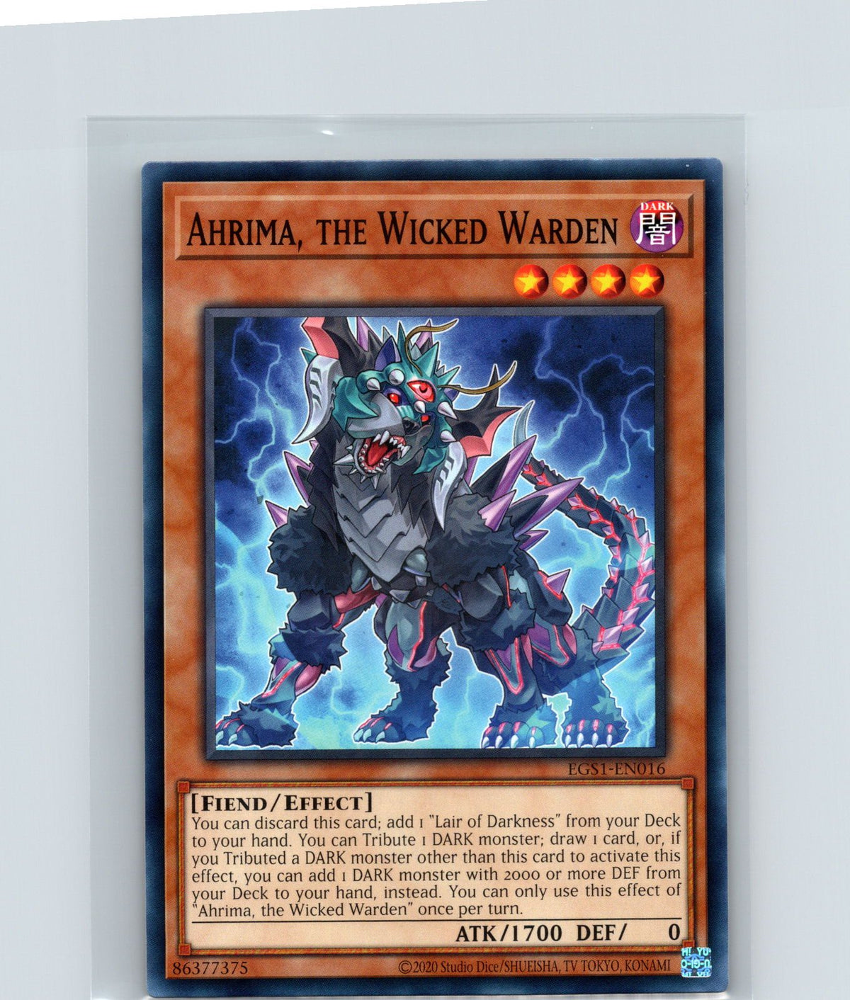 Ahrima, the Wicked Warden Unlimited Common EGS1-EN016 NM