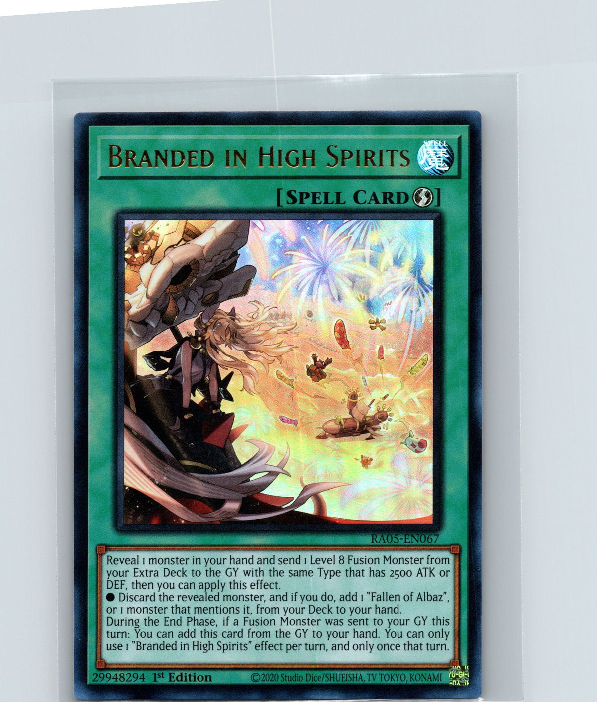 Branded in High Spirits 1st Edition Ultra Rare Rarity Collection 5 RA05-EN067 NM