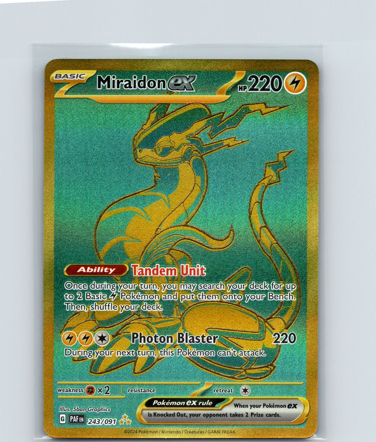 Miraidon ex Holo Hyper Rare SV: Paldean Fates 243/091 NM