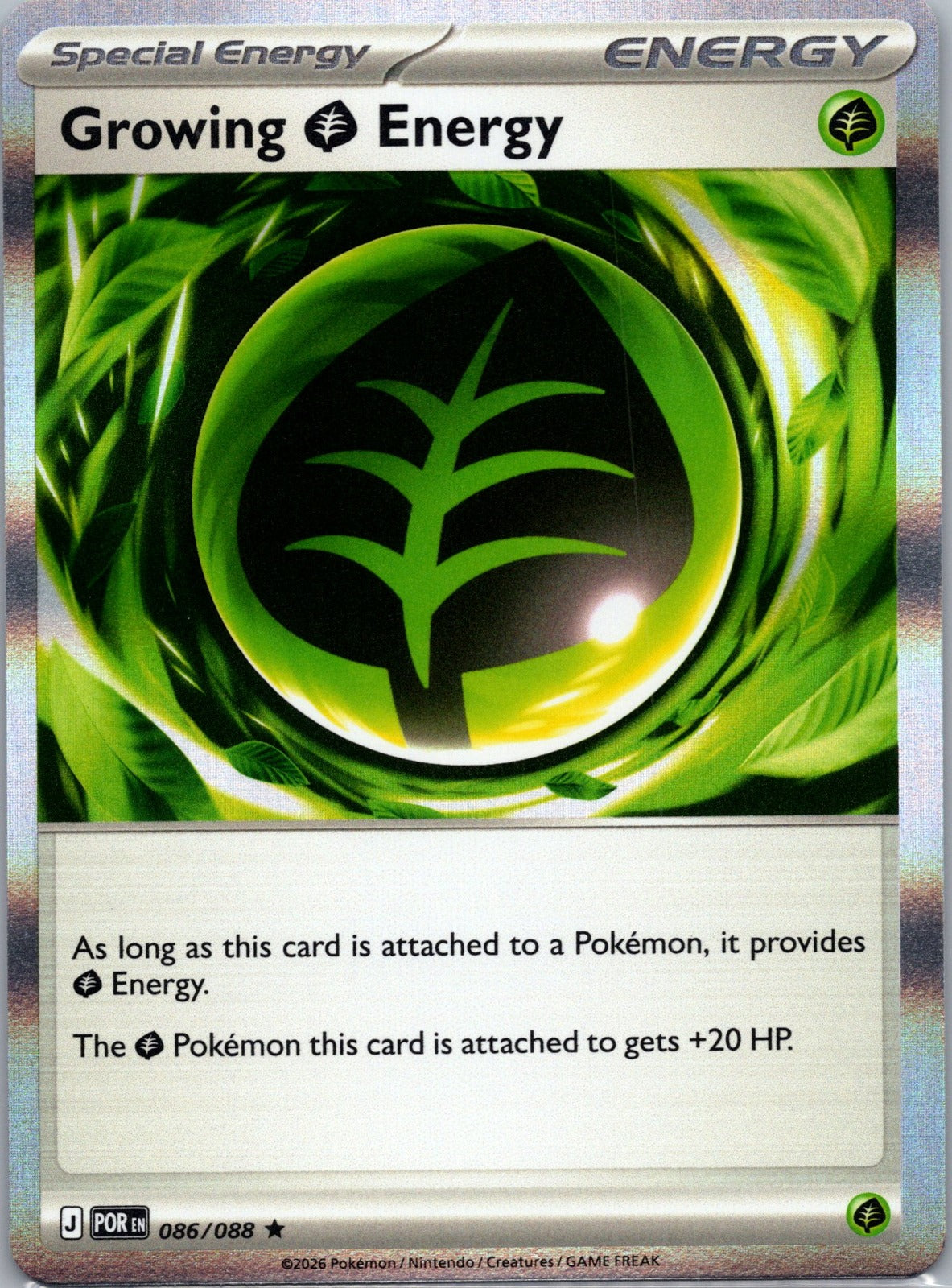 Growing Grass Energy Reverse Holo Rare ME03: Perfect Order 086/088 NM