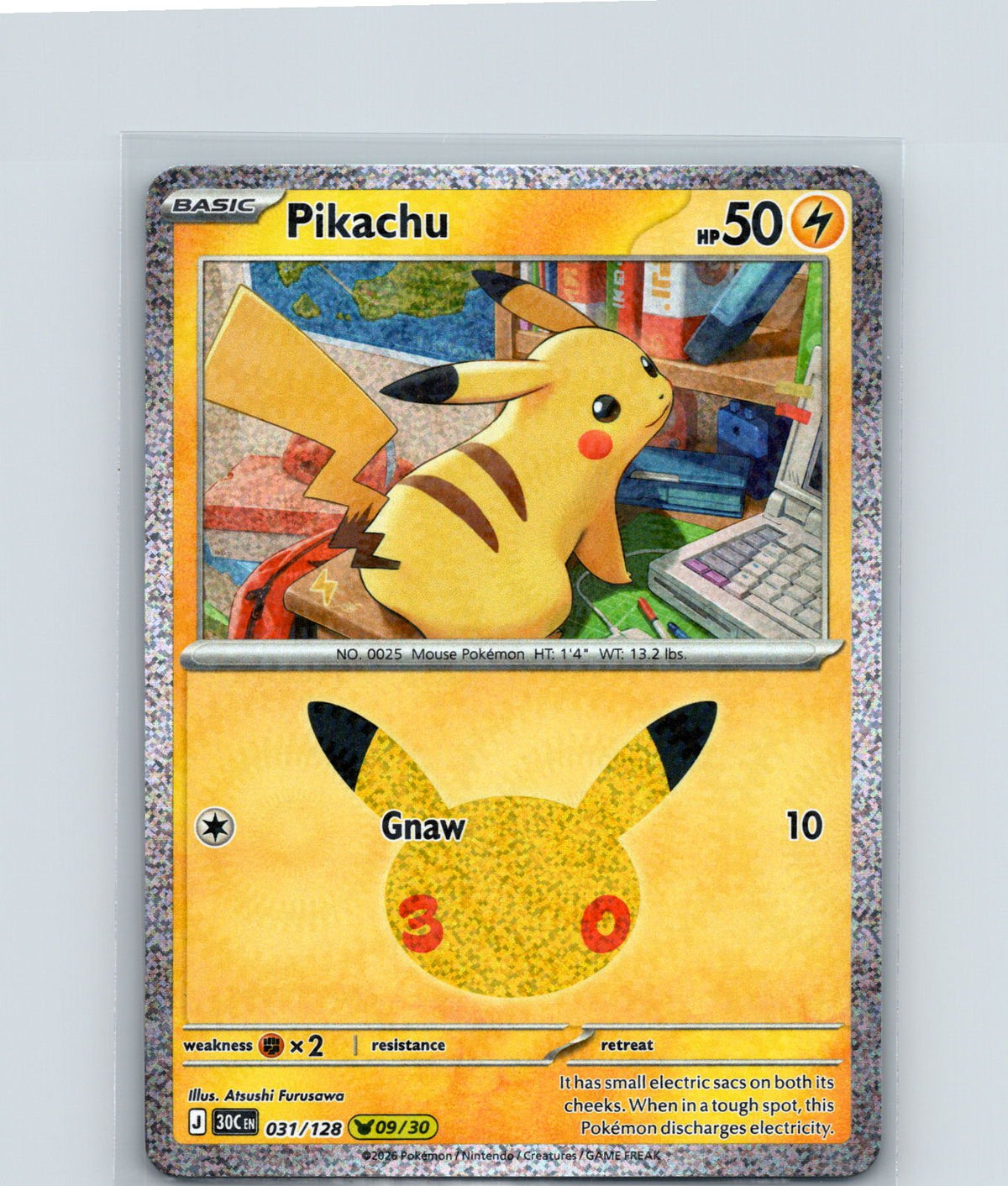 Pikachu Holo Pikachu Rare ME: 30th Celebration 031/128 NM
