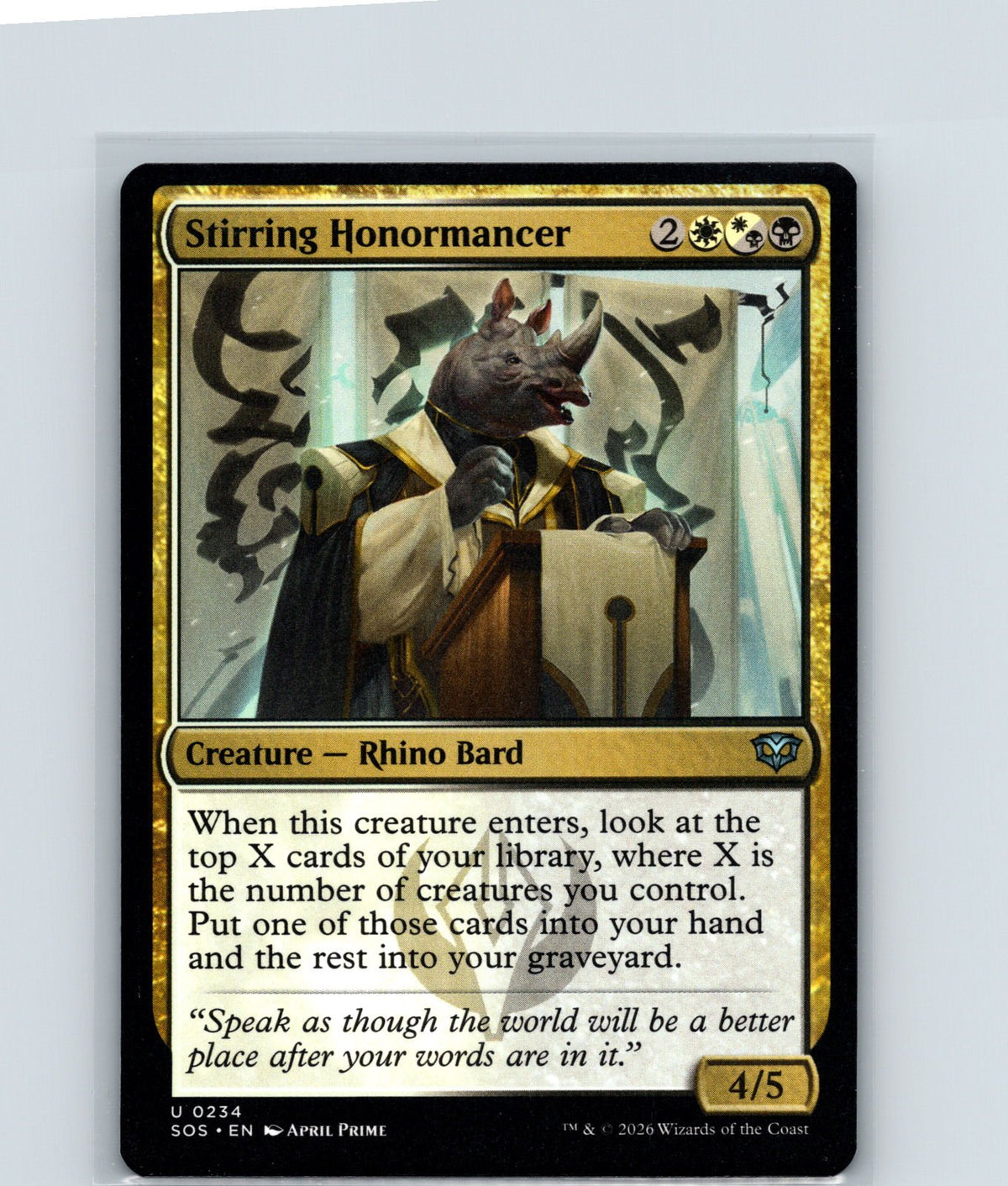 Stirring Honormancer U Secrets of Strixhaven 234 NM
