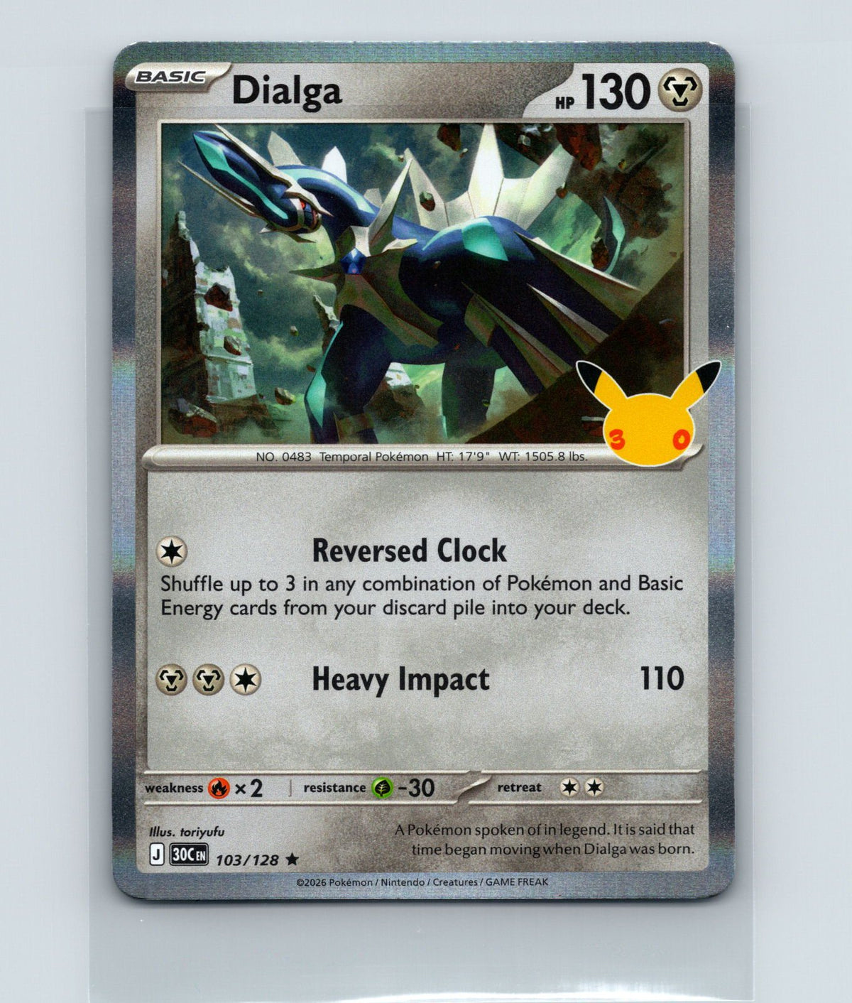Dialga Holo Rare ME: 30th Celebration 103/128 NM