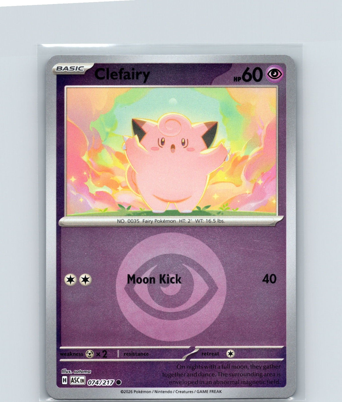 Clefairy (Energy Symbol Pattern) Reverse Holo Common 074/217 NM