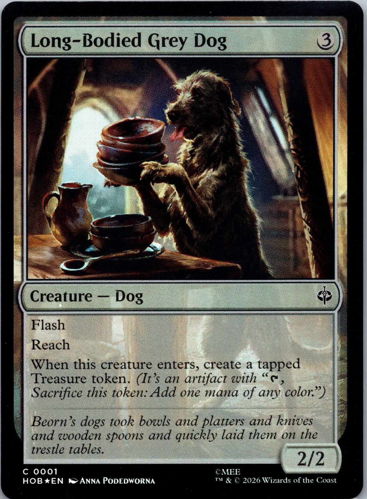Long-Bodied Grey Dog Foil C The Hobbit 1 NM