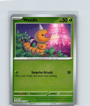 Weedle Reverse Holo Common ME04: Chaos Rising 001/086 NM