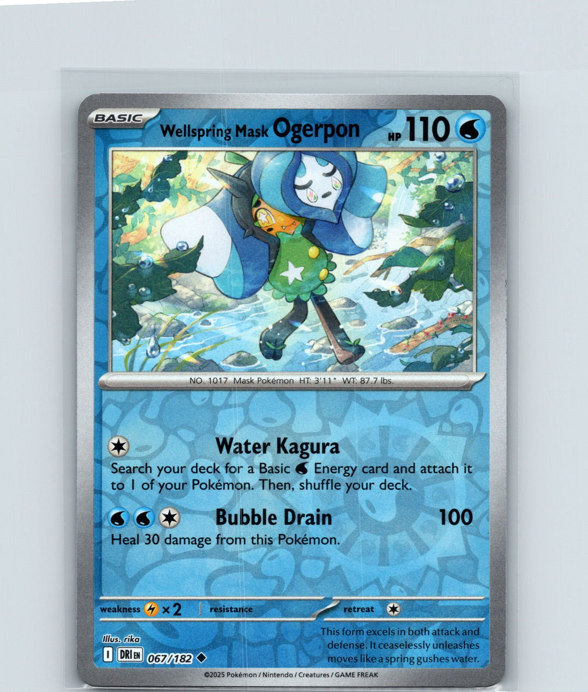 Wellspring Mask Ogerpon Reverse Holo Uncommon SV10: Destined Rivals 067/182 NM