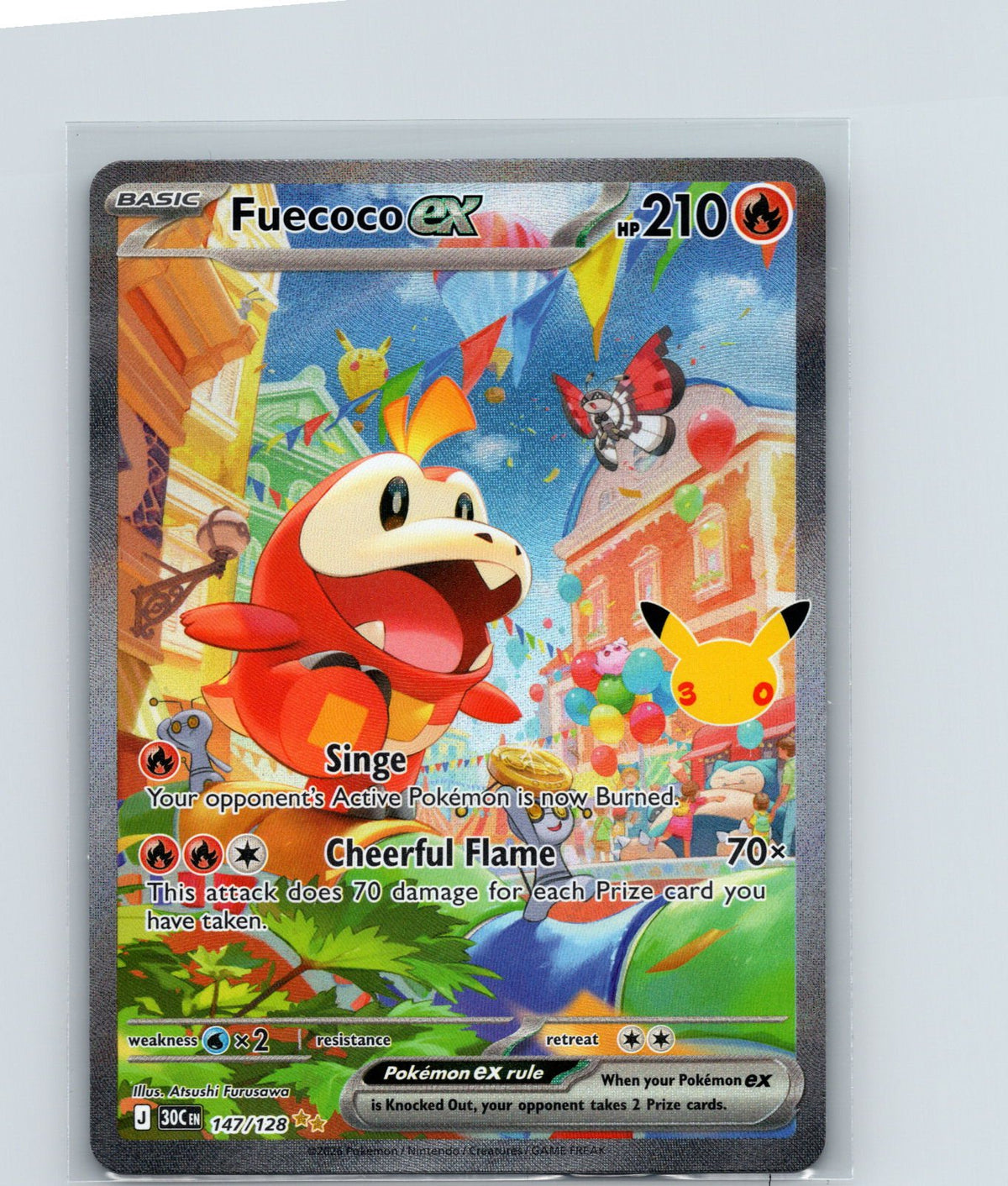 Fuecoco ex Holo Special Illustration Rare ME: 30th Celebration 147/128 NM