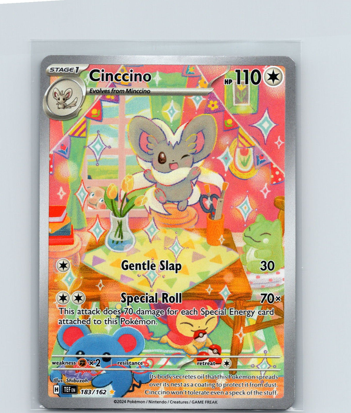 Cinccino Holo Illustration Rare SV05: Temporal Forces 183/162 NM