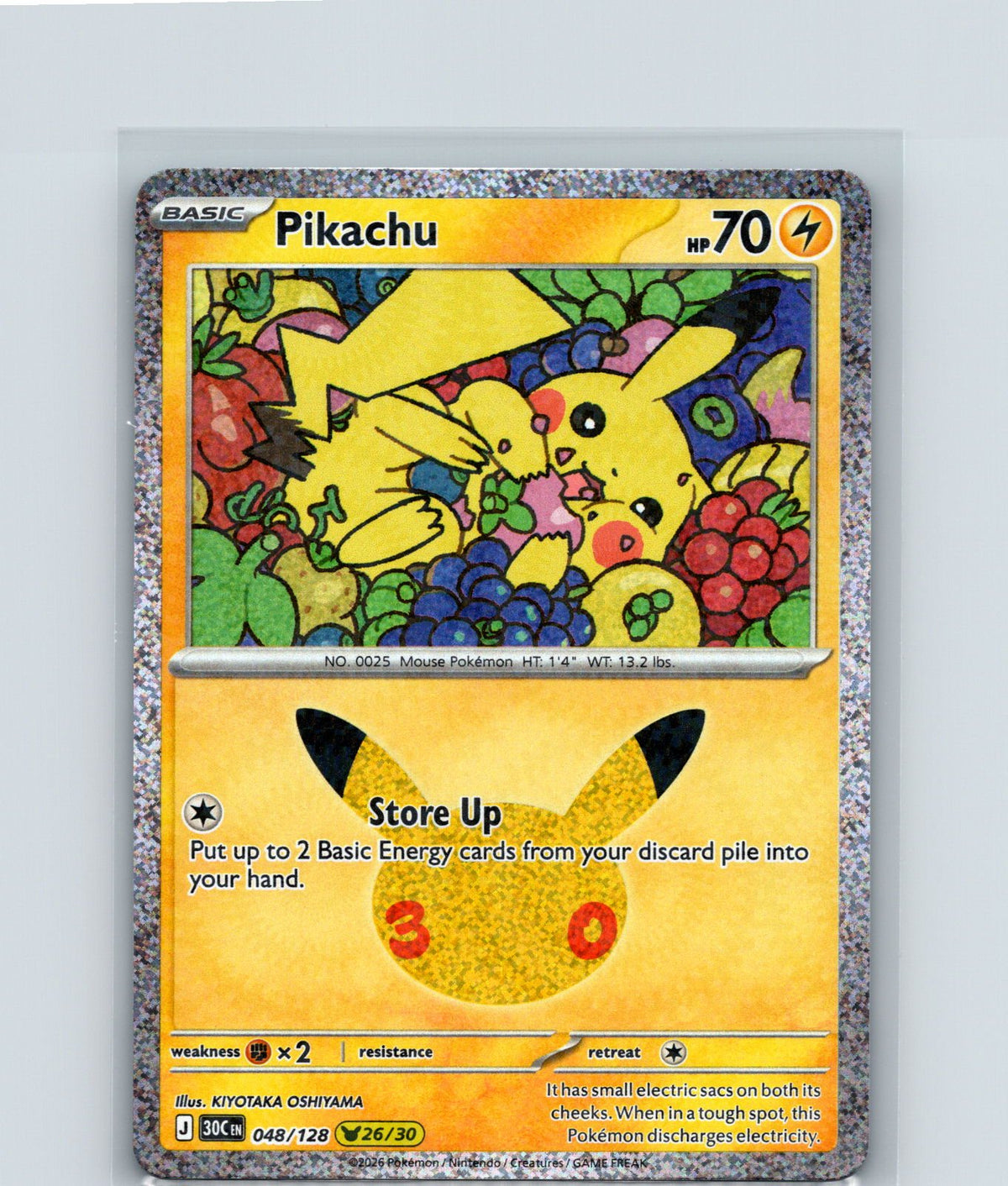 Pikachu Holo Pikachu Rare ME: 30th Celebration 048/128 NM