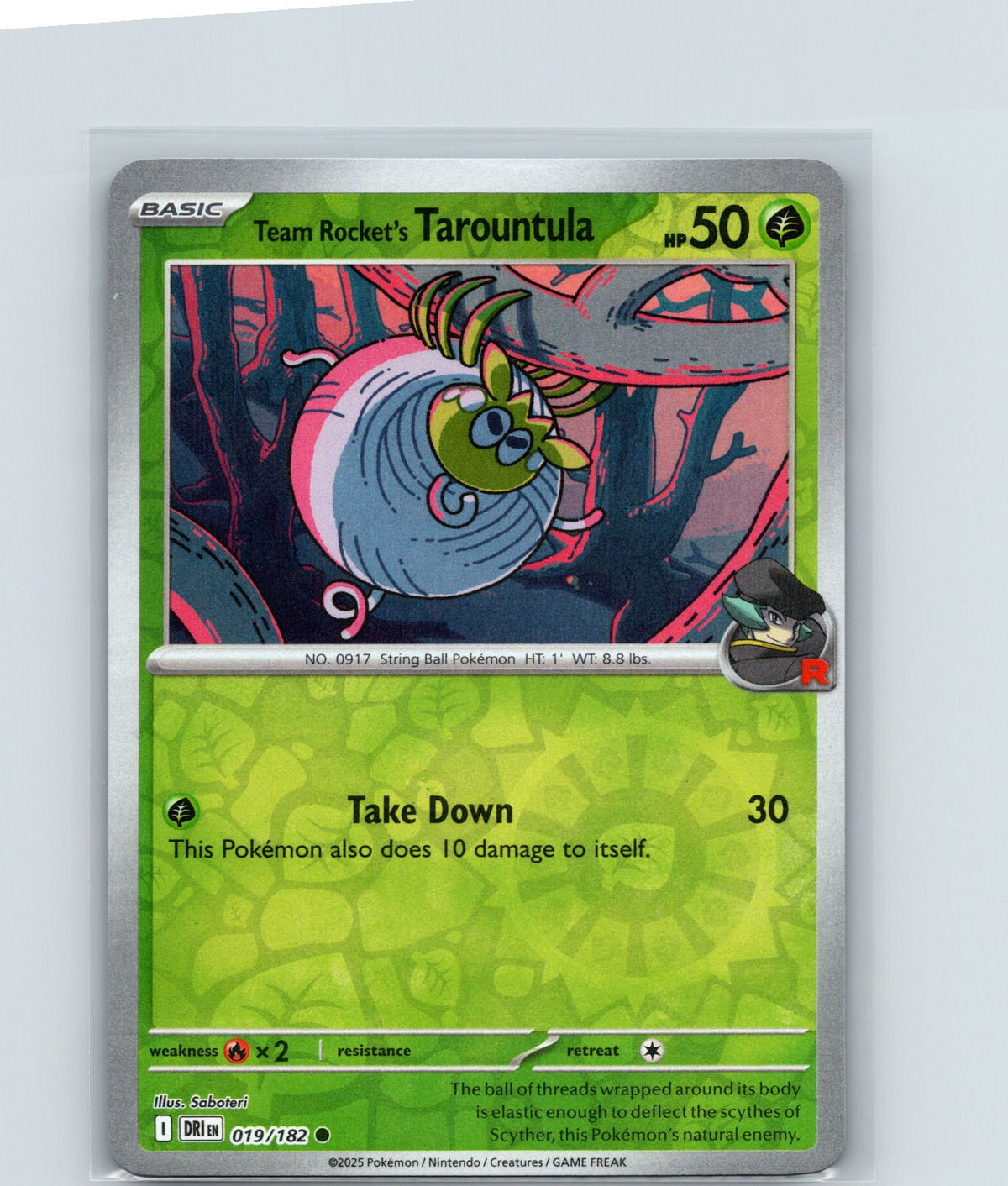 Team Rocket's Tarountula Reverse Holo Common SV10: Destined Rivals 019/182 NM
