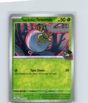 Team Rocket's Tarountula Reverse Holo Common SV10: Destined Rivals 019/182 NM