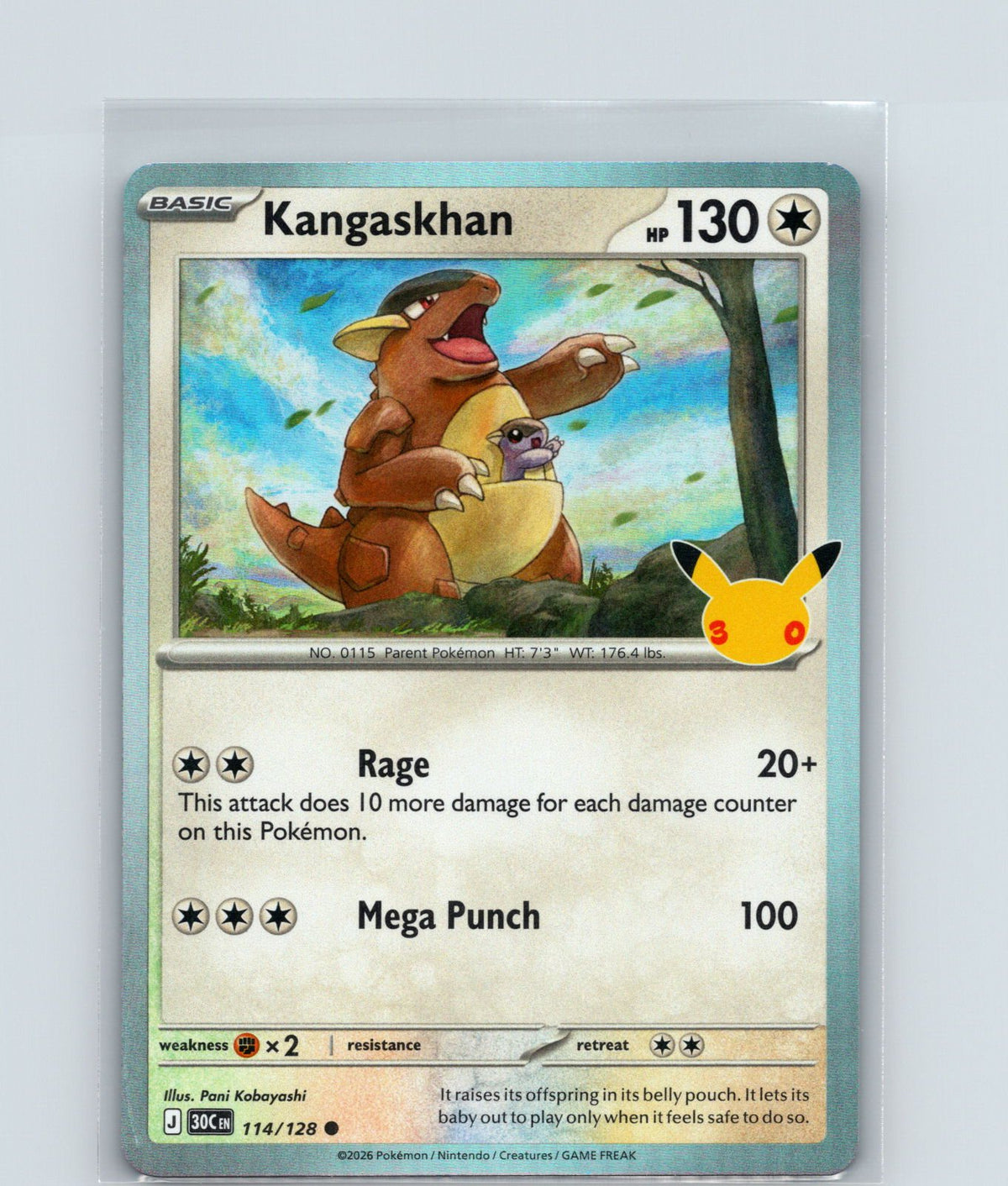 Kangaskhan Holo Common ME: 30th Celebration 114/128 NM