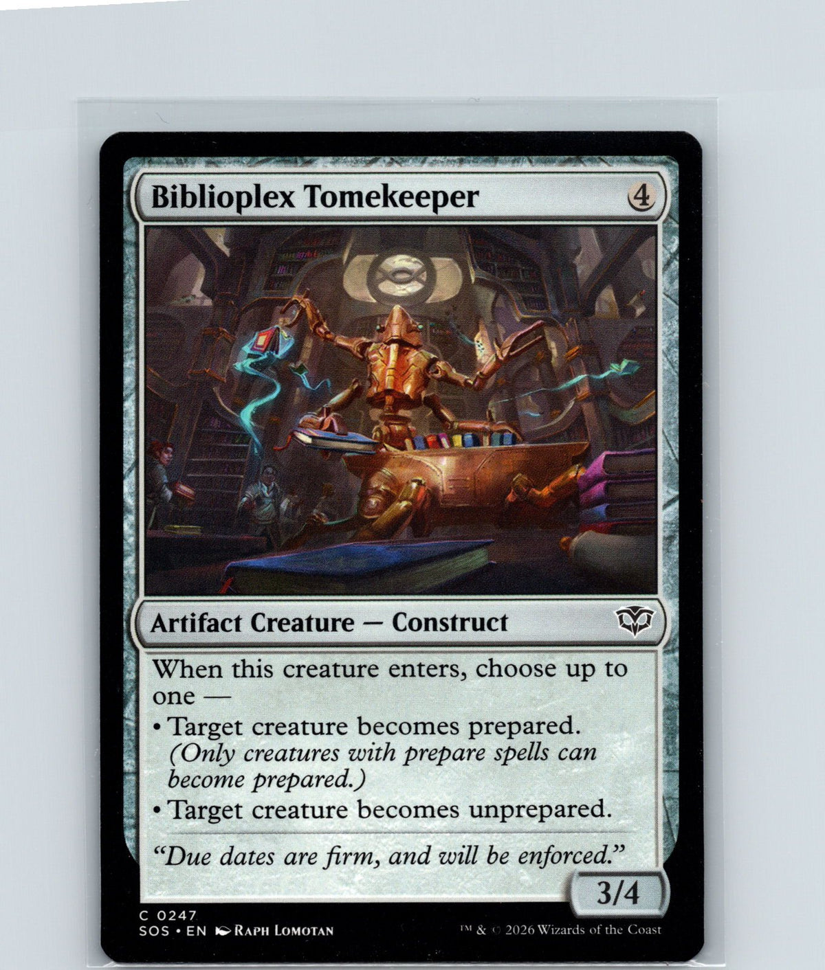 Biblioplex Tomekeeper C Secrets of Strixhaven 247 NM