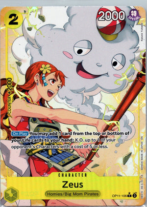 Zeus (Alternate Art) Foil R A Fist of Divine Speed OP11-106 NM
