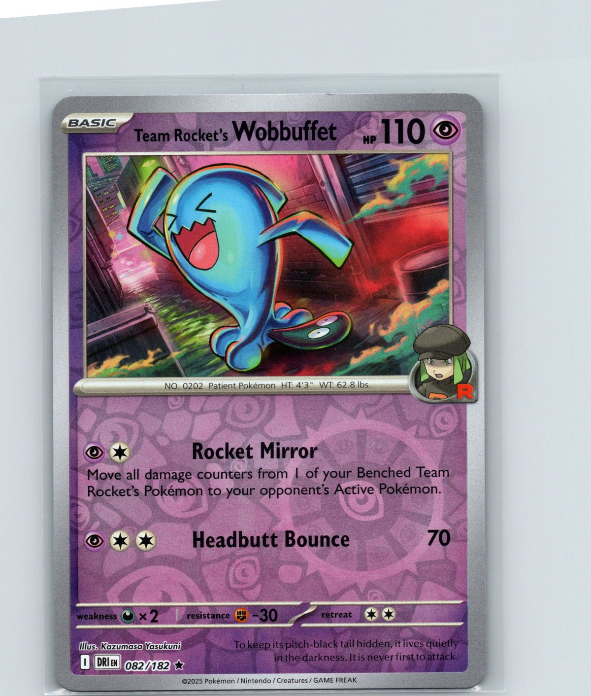 Team Rocket's Wobbuffet Holo Rare SV10: Destined Rivals 082/182 NM