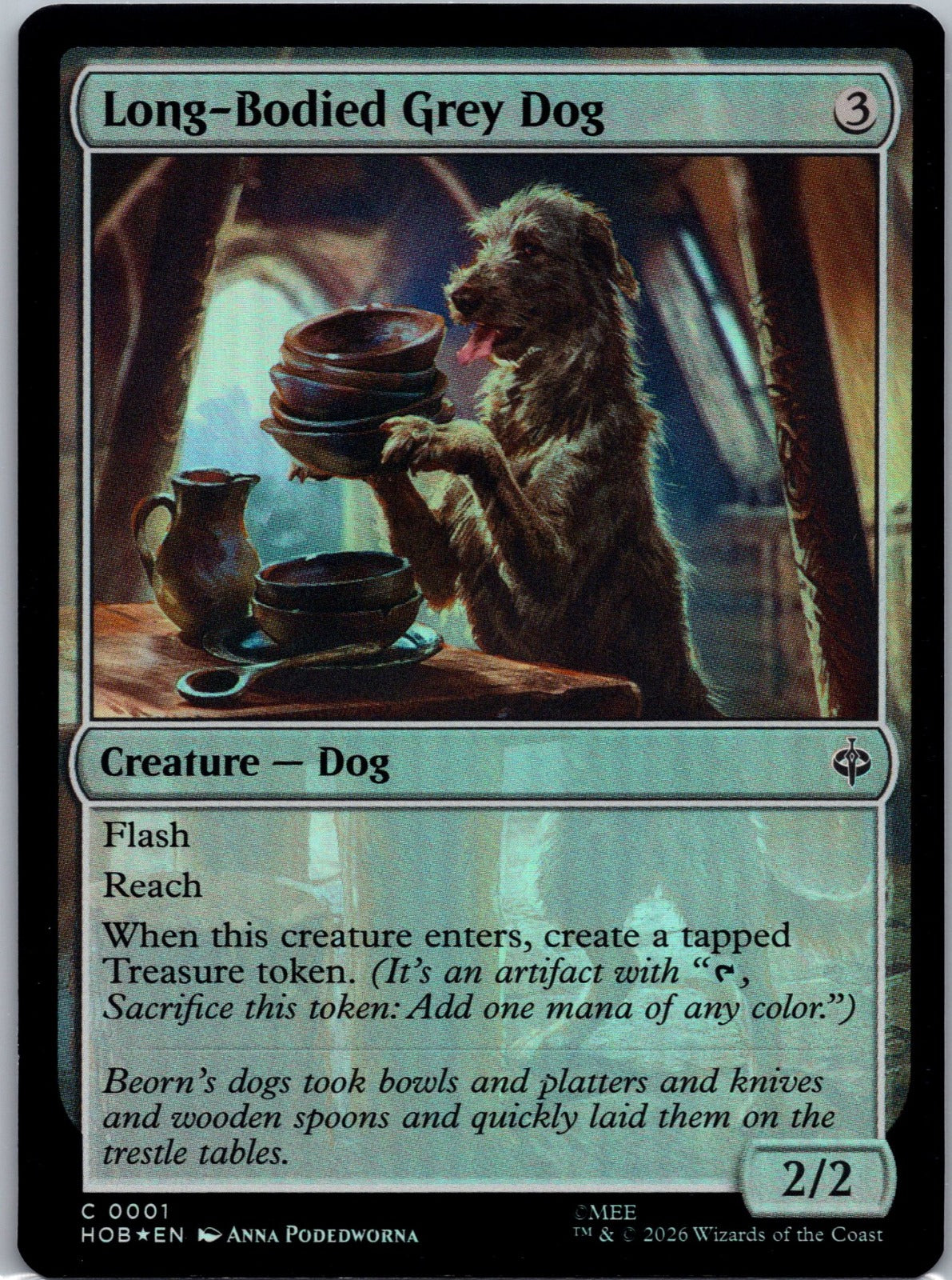 Long-Bodied Grey Dog Foil C The Hobbit 1 NM