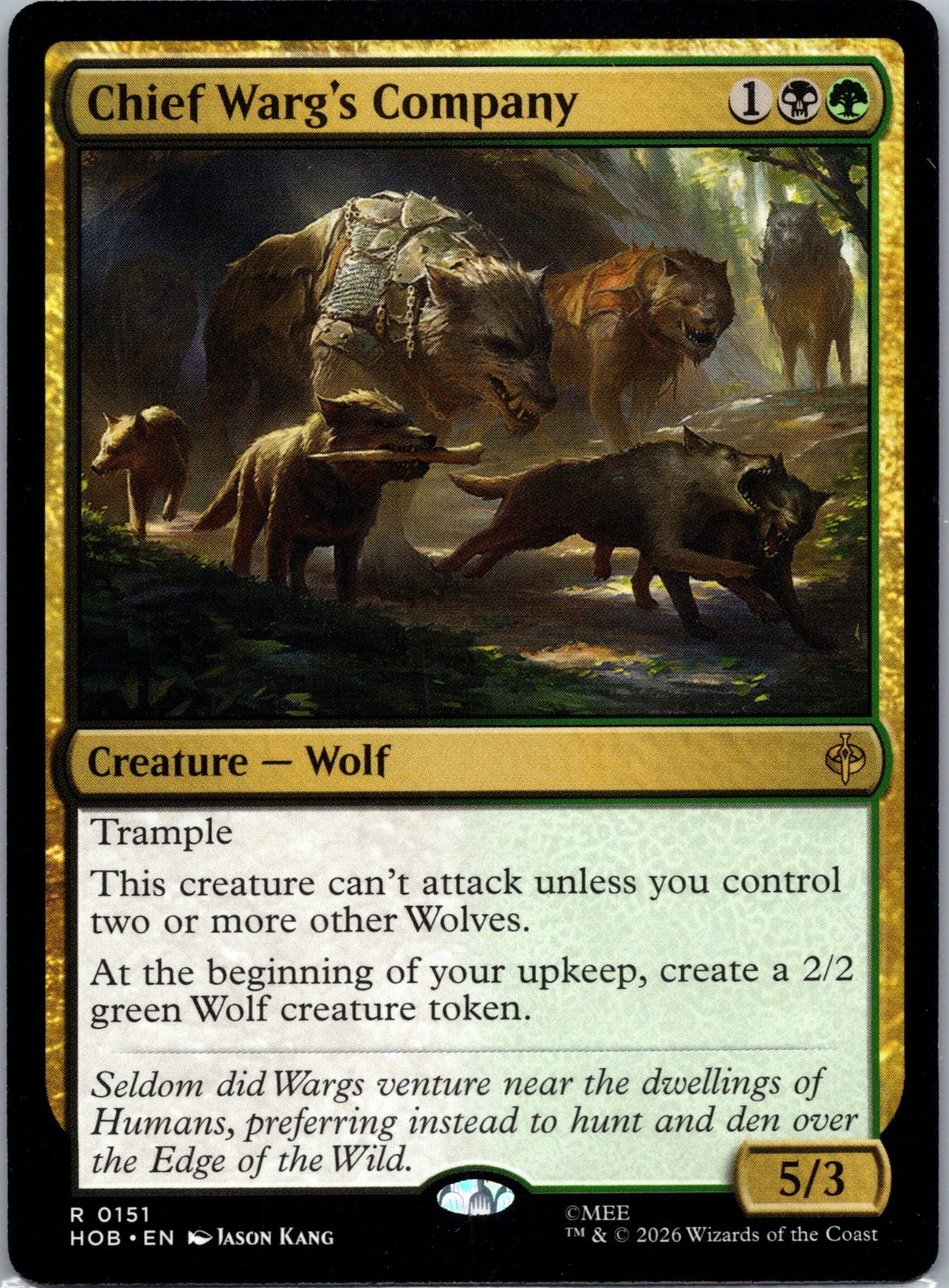 Chief Warg's Company R The Hobbit 151 NM