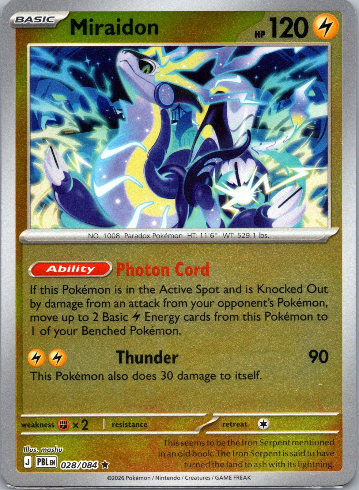 Miraidon Holo Rare ME05: Pitch Black 028/084 NM