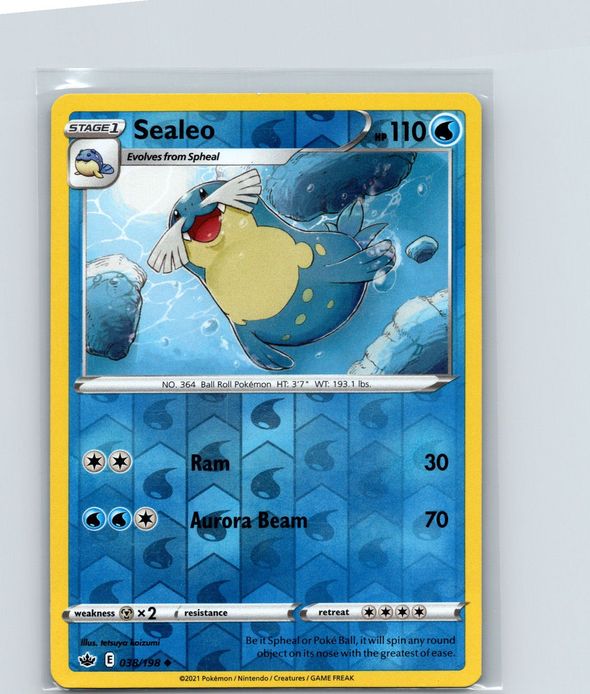 Sealeo Reverse Holo Uncommon SWSH06: Chilling Reign 038/198 NM