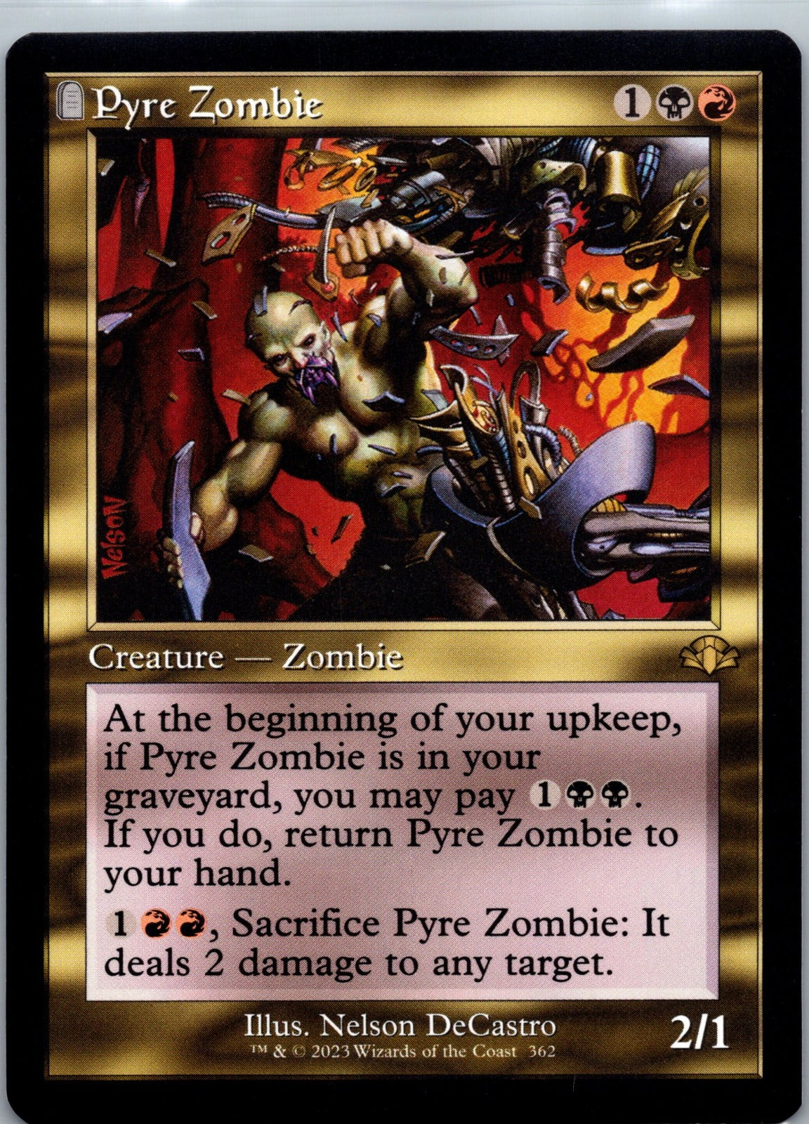 Pyre Zombie (Retro Frame) R Dominaria Remastered 362 NM