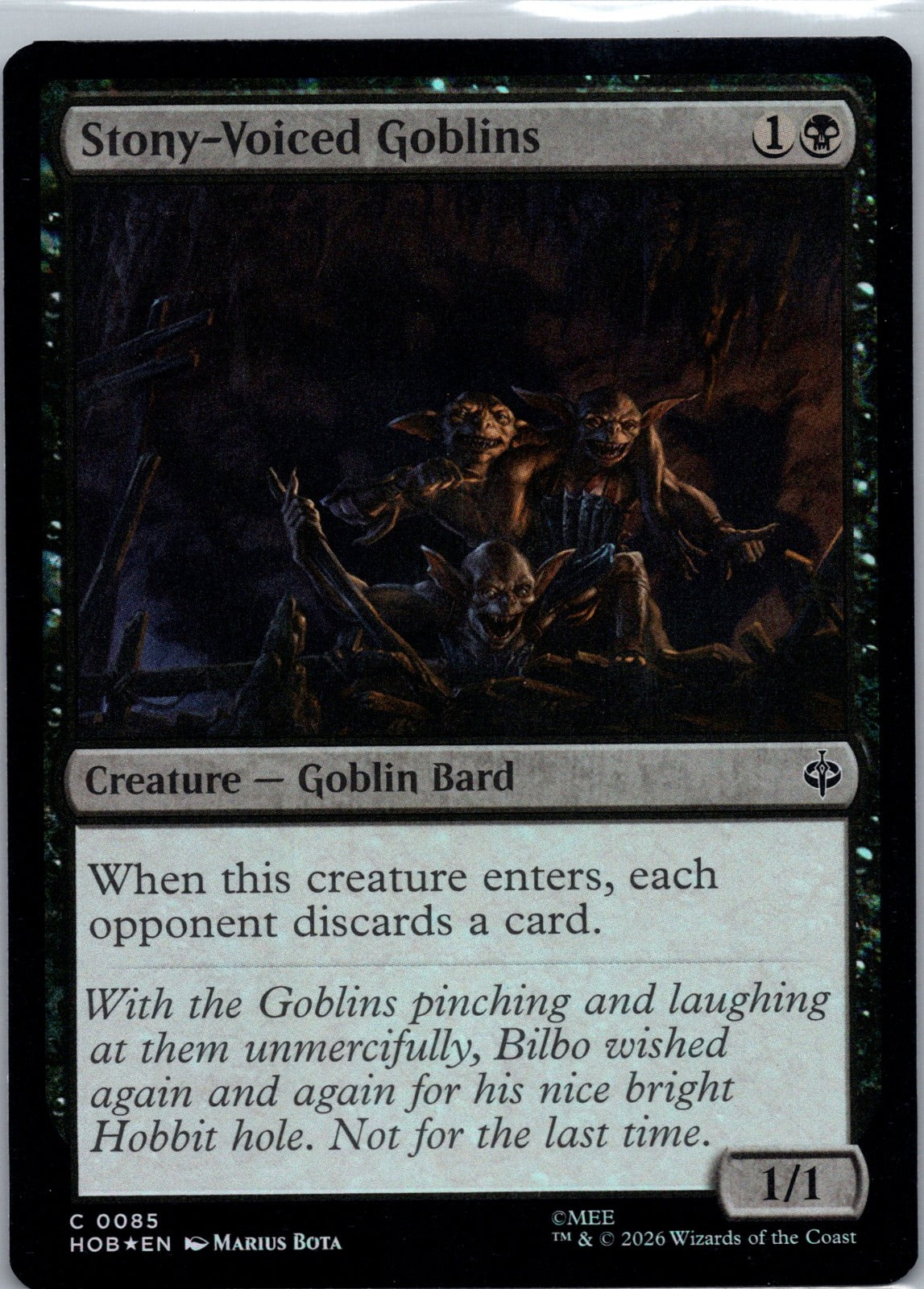 Stony-Voiced Goblins Foil C The Hobbit 85 NM