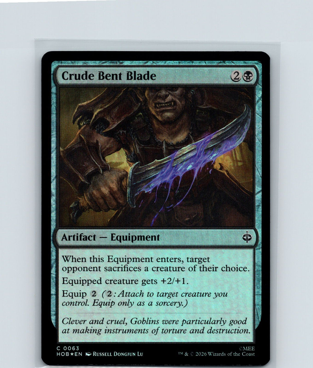 Crude Bent Blade Foil C The Hobbit 63 NM