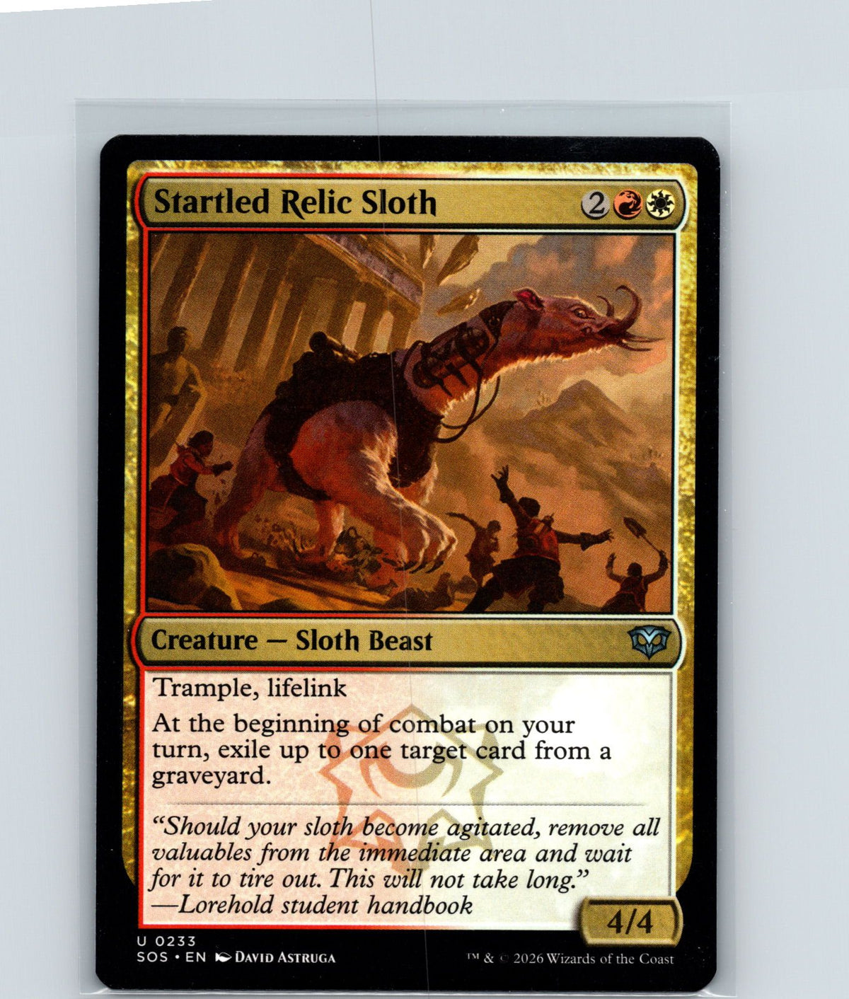 Startled Relic Sloth U Secrets of Strixhaven 233 NM