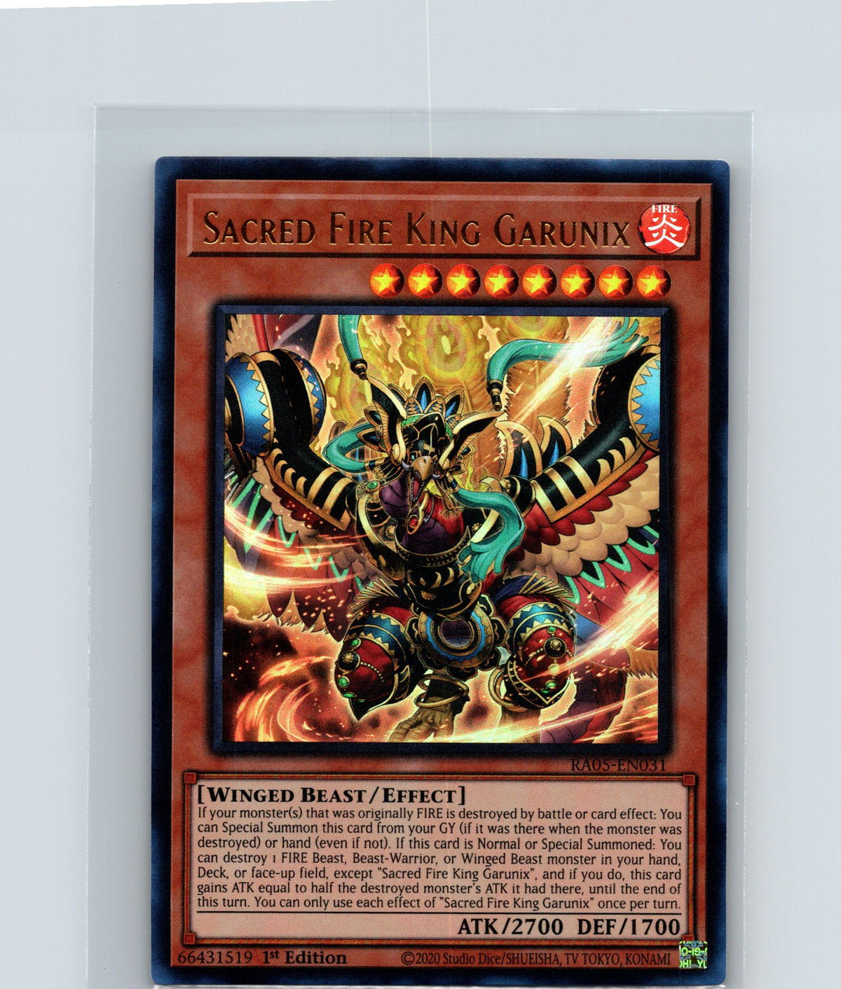 Sacred Fire King Garunix 1st Edition Ultra Rare RA05-EN031 NM