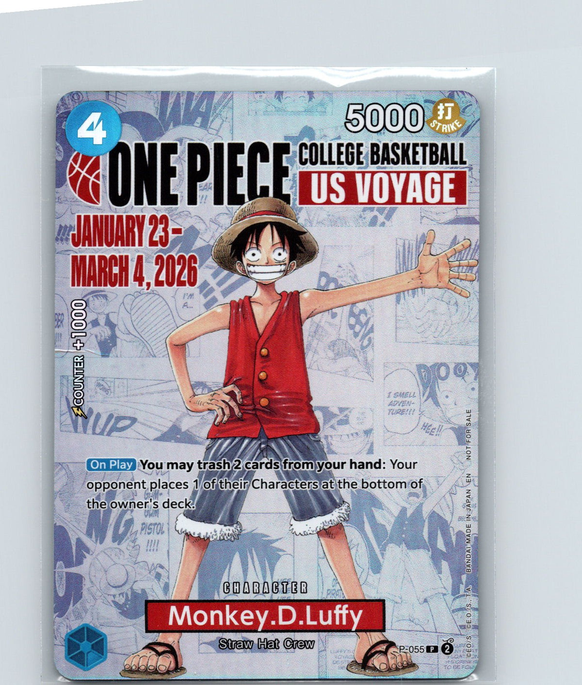 Monkey.D.Luffy (055) (College Basketball US Voyage) Foil PR P-055 NM