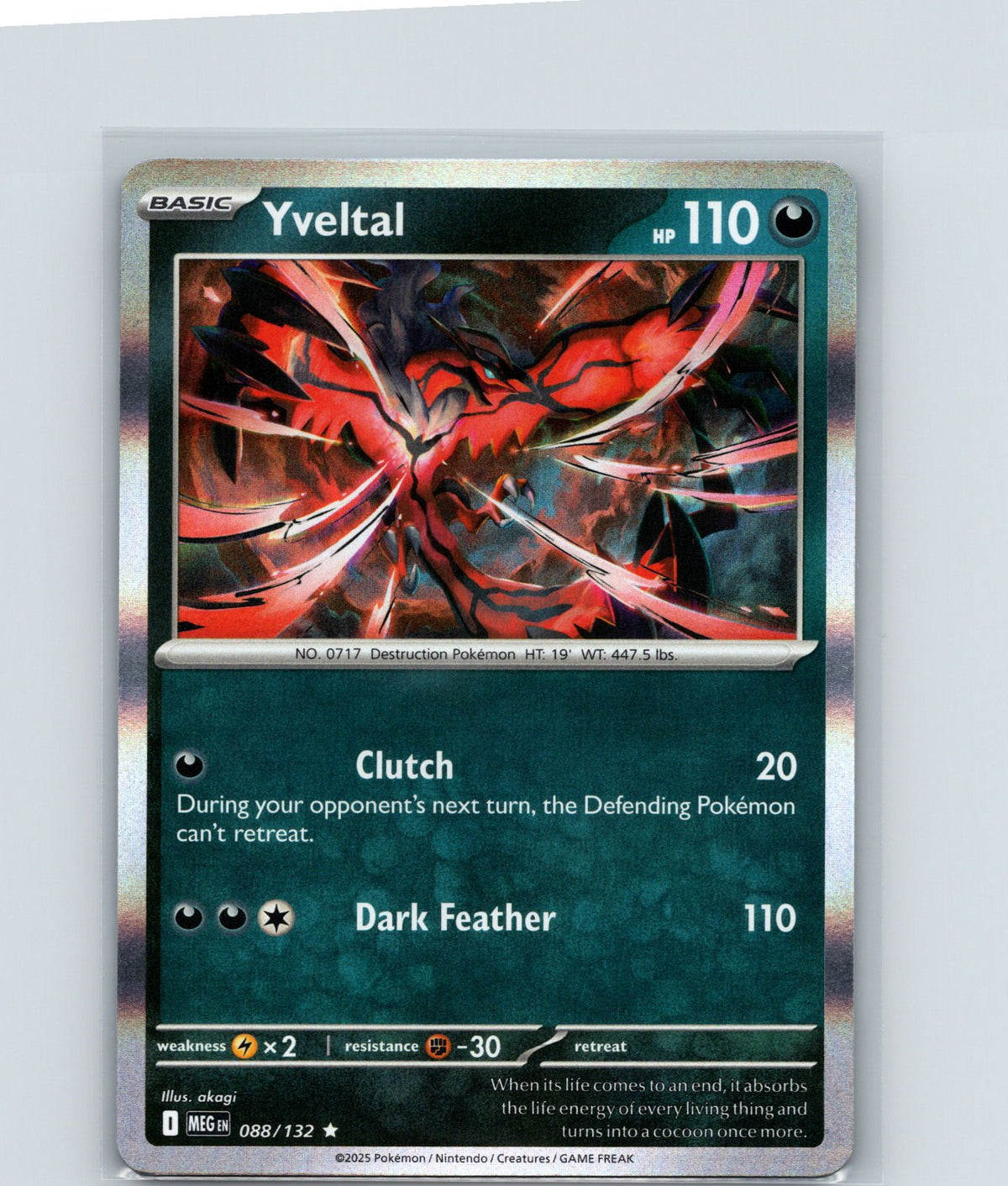 Yveltal Holo Rare ME01: Mega Evolution 088/132 NM