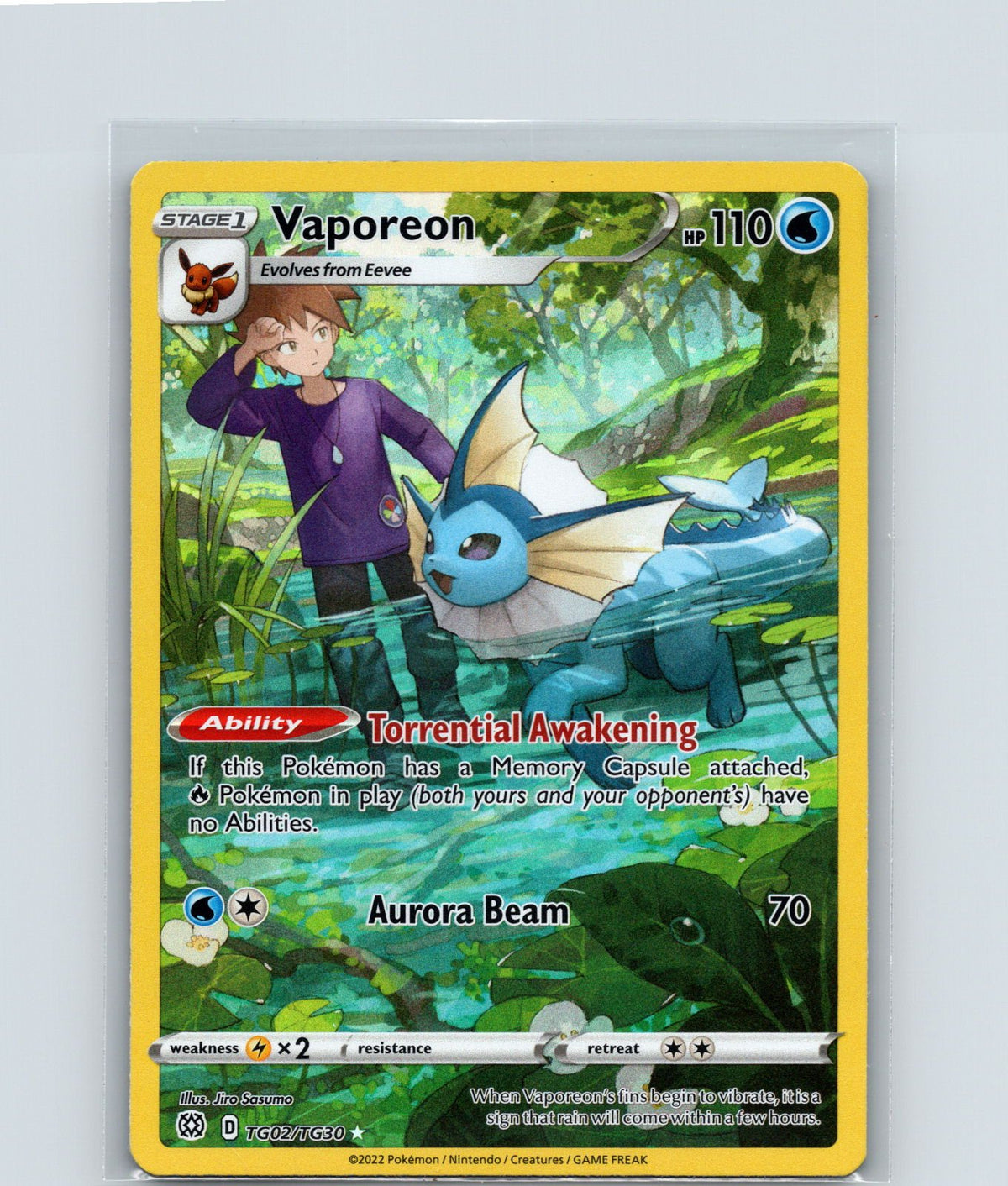 Vaporeon Holo Ultra Rare SWSH09: Brilliant Stars Trainer Gallery TG02/TG30 NM